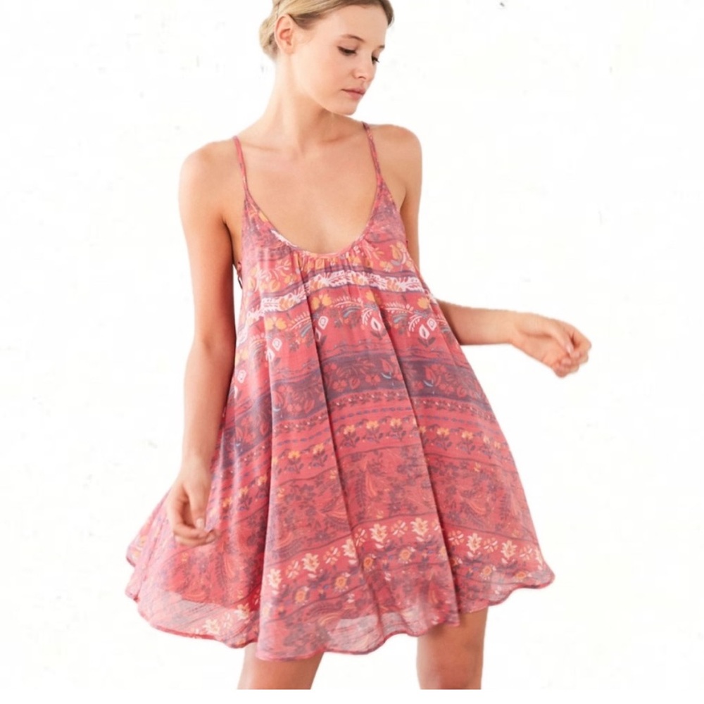 Kimchi Blue Boho Side Tie Mini Dress (BLUE)